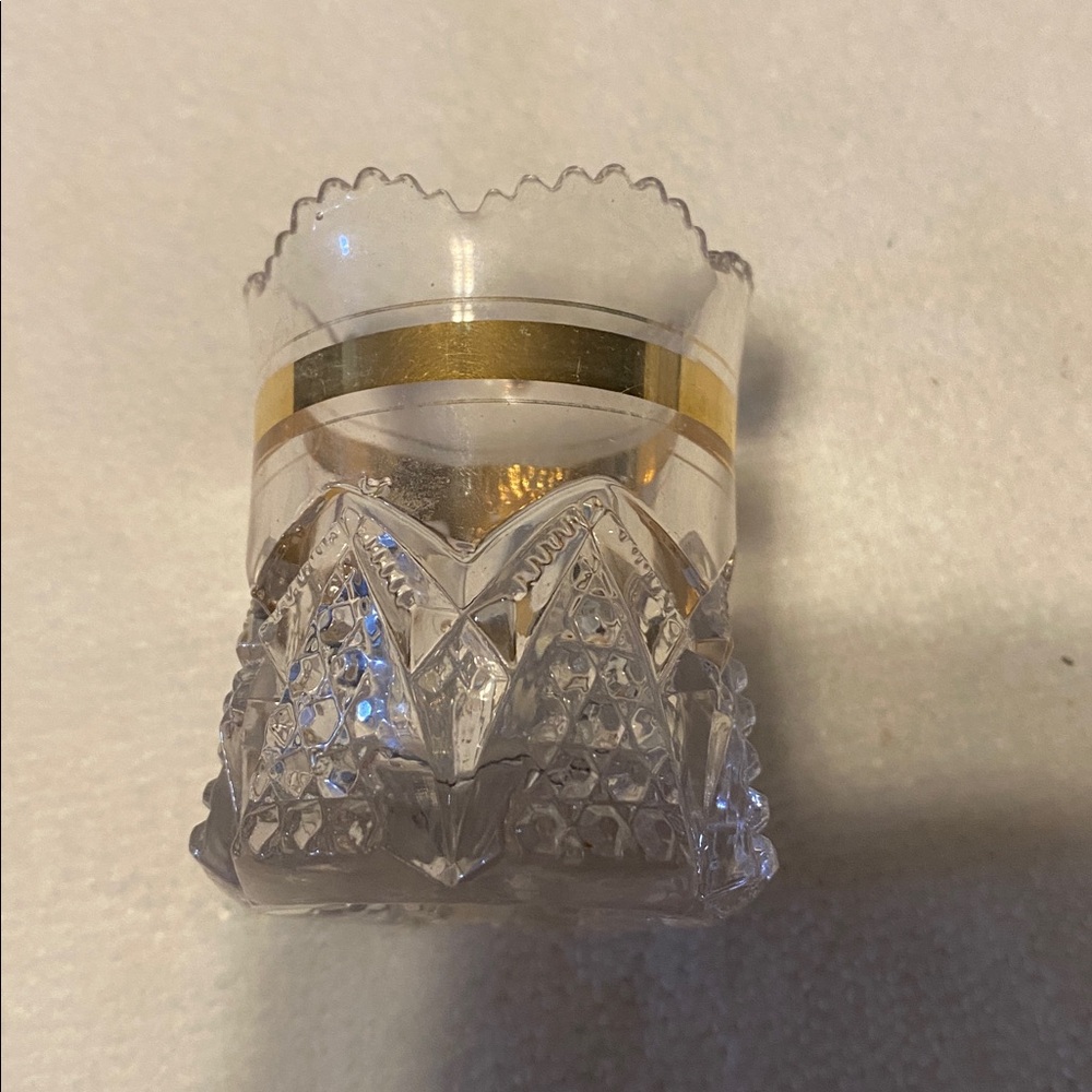 Early American pressed glass toothpick holder